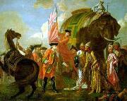 Francis Hayman Lord Clive meeting with Mir Jafar at the Battle of Plassey in 1757 oil on canvas